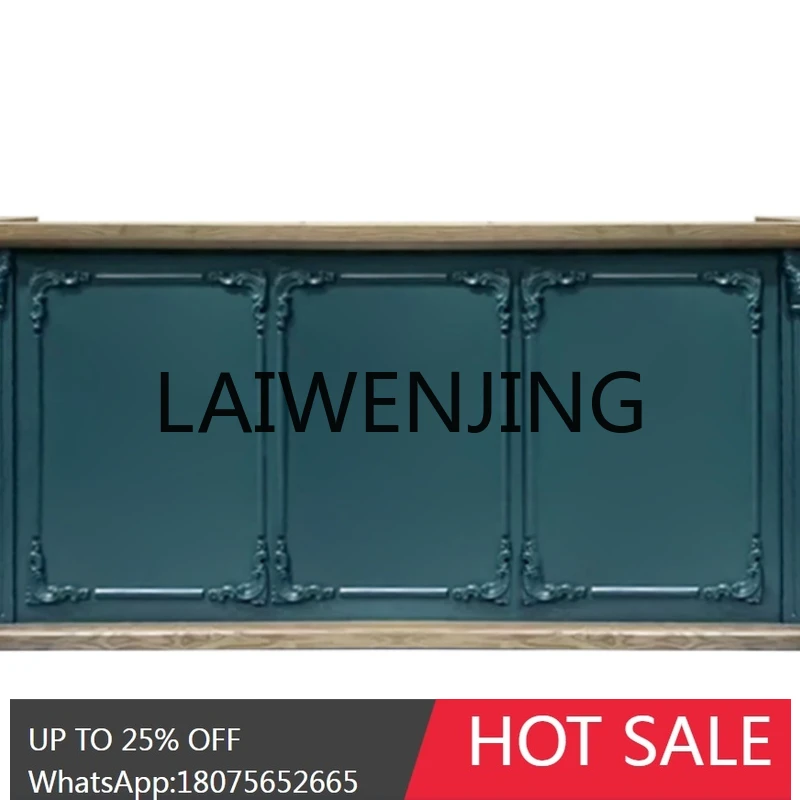 RWJ Beauty Salon Bar Counter Jewelry Shop European Retro Paint Dark Green Front Desk
