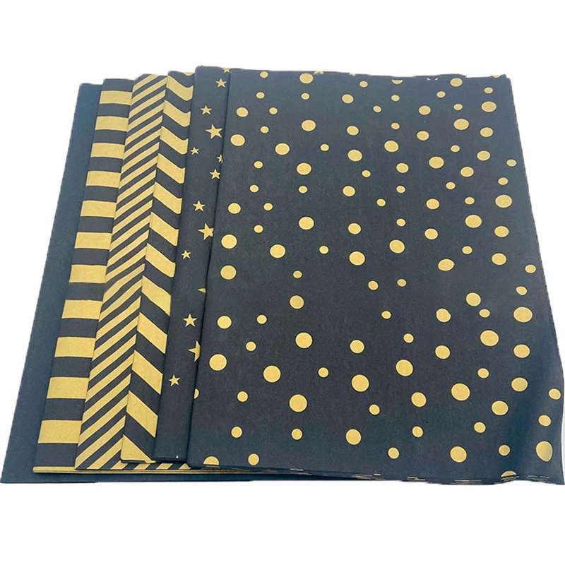 10Pcs Carbon Printed Paper Black Gold Legible Graphite Transfer Tracing Painting Reusaable Art Surfaces Copy Wrapping Paper