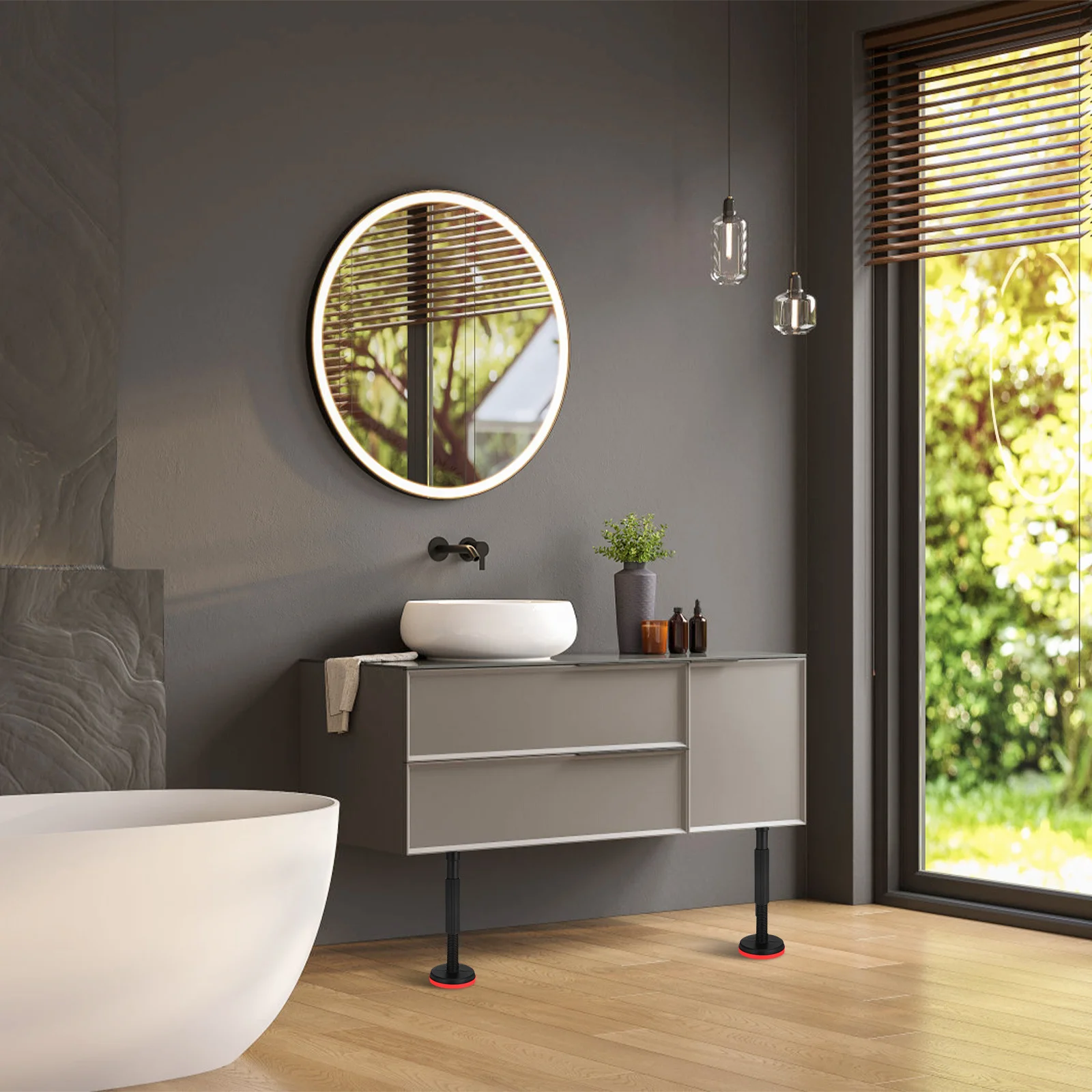 

2Pcs Heavy Duty Adjustable Support Poles Telescopic Cabinet Support Rods Shelf Brackets Closet Rod Under Sink Furniture