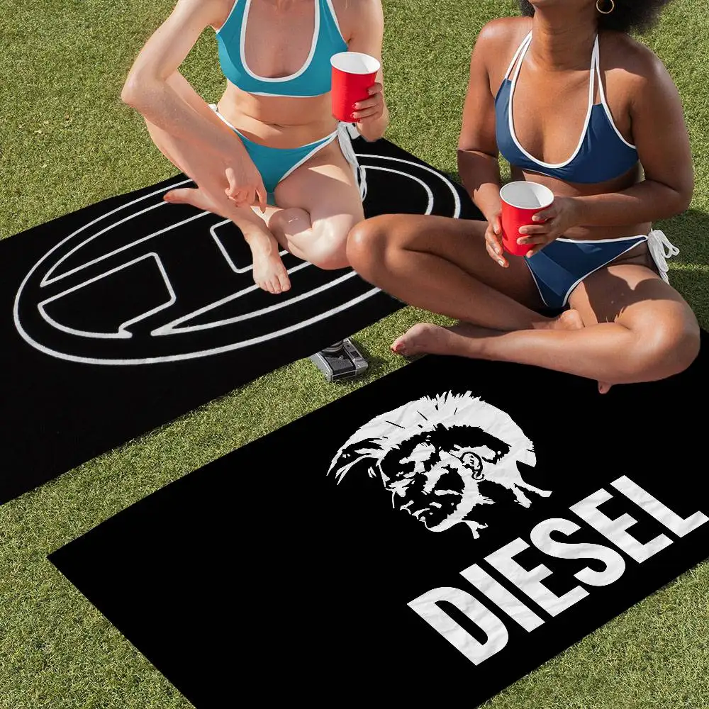 D-DIESEL Logo Bath Towel Microfiber Soft Water Absorbing Breathable For Girl Kids Decorative Cartoon Beach Towel