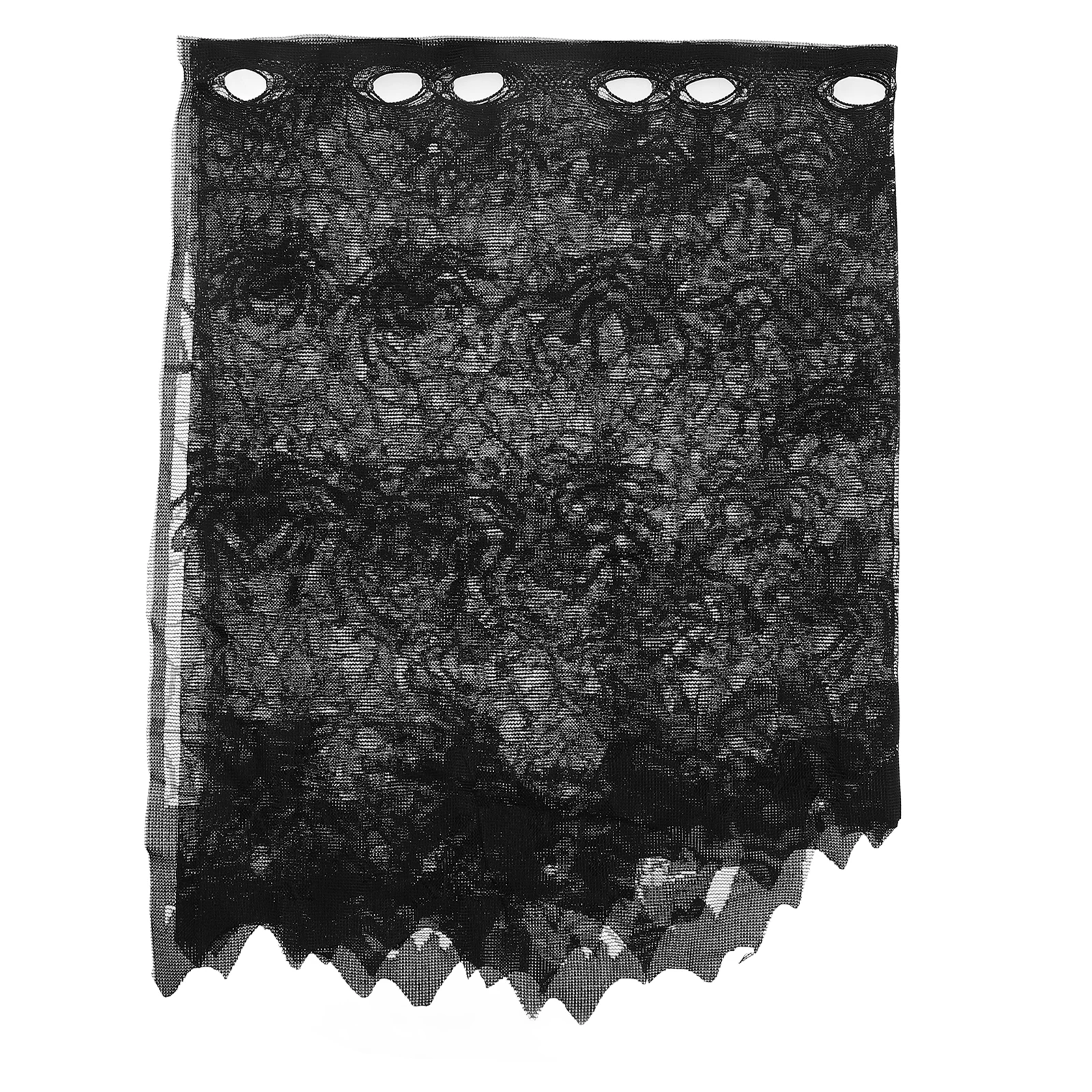 

Bat Curtains Web Halloween Fireplace Decor Black Kitchen Window Halloween Window Curtain Short Sheer Tablecloth Child