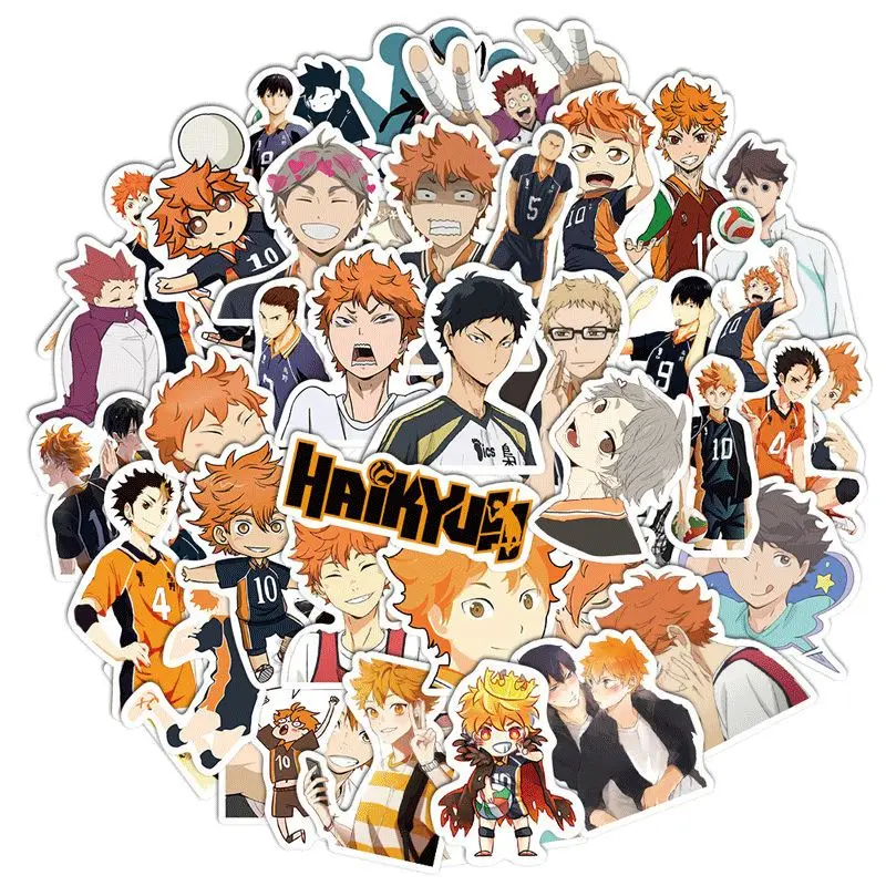 Pegatinas de manual haikyuu de Anime japonés, pegatinas periféricas de dibujos animados, bricolaje, teléfono móvil, ordenador, pegatina no duplicada, regalos, 100 unids/set