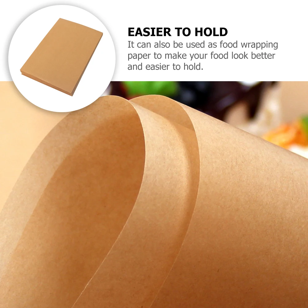

100 Sheets Baking Paper 25x35cm High Temperature Greaseproof Oven Parchment Portable Grill Food Wrapping Cake Decorating