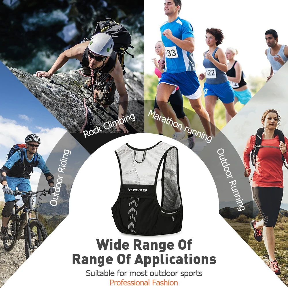 Outdoor-Trail-Running-Rucksack 5L Ultraleicht Damen Herren Lauf-Hydrationsweste Marathon Fahrradtasche für Marathon und Wandern – Detail 1