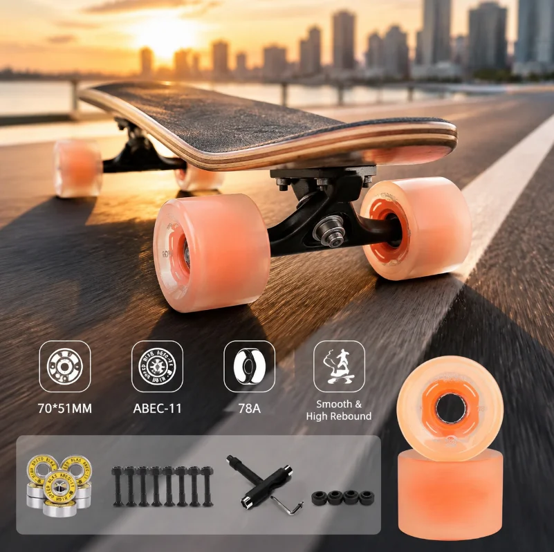 78a-high-rebound-pu-skateboard-wheels-multi‑color-soft-wheels-for-street-cruising-longboard-4‑wheel-skateboard-replacement-wheel
