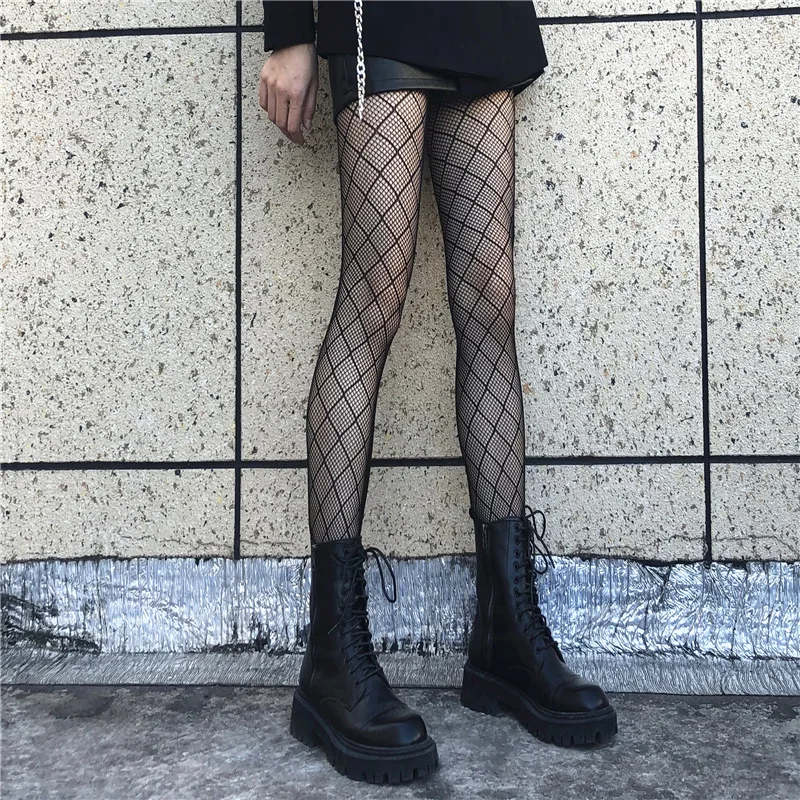 Internet Hot Mesh Stockings Women's Anti-Snagging Black Silk Stockings Thin Fishnet Stockings Autumn Winter Sexy Pantyho