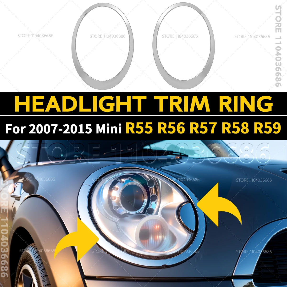 

Для 2007-2015 R55 R56 R57 R58 R59 Mini Cooper Clubman Hatchback Roadster, накладка на фару, кольцо, рамка, крышка 51137149905 51137149906
