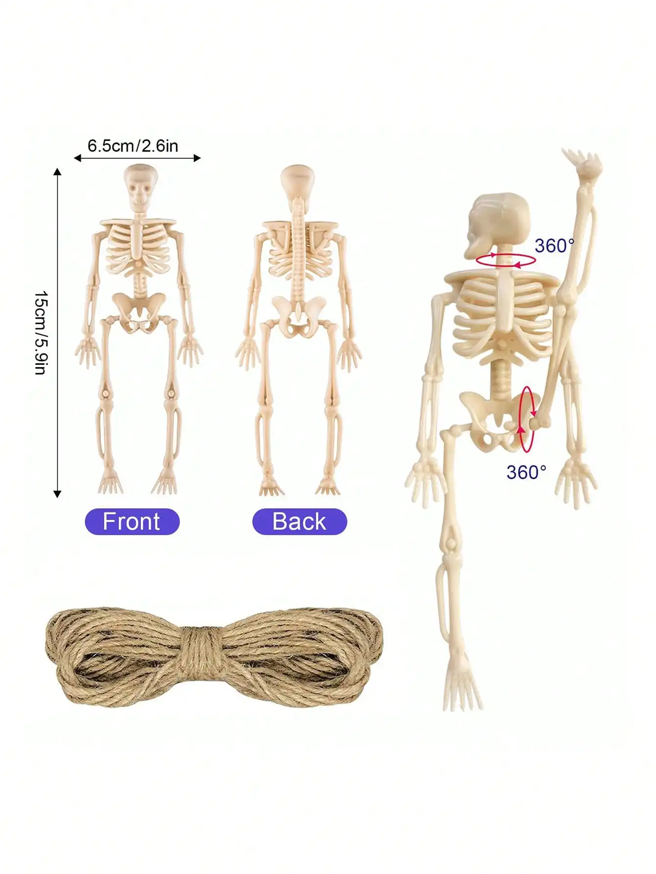 Halloween Decorations Small Plastic Skull Heads