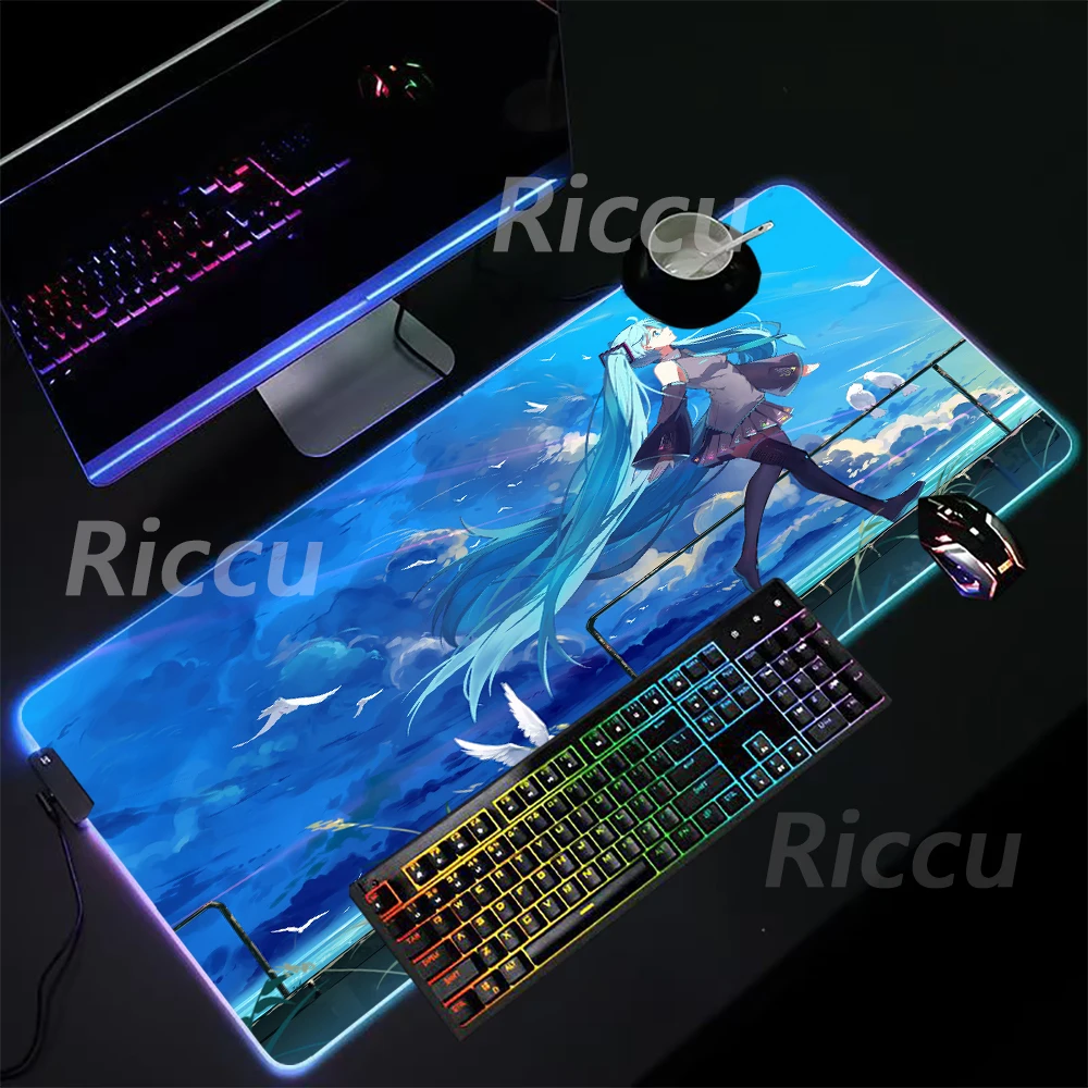 Best Sellers H-Hatsune Miku PC Table mat High definition prining RGB Mouse Pad Desktop game XXL Large Size accessories mouse pad