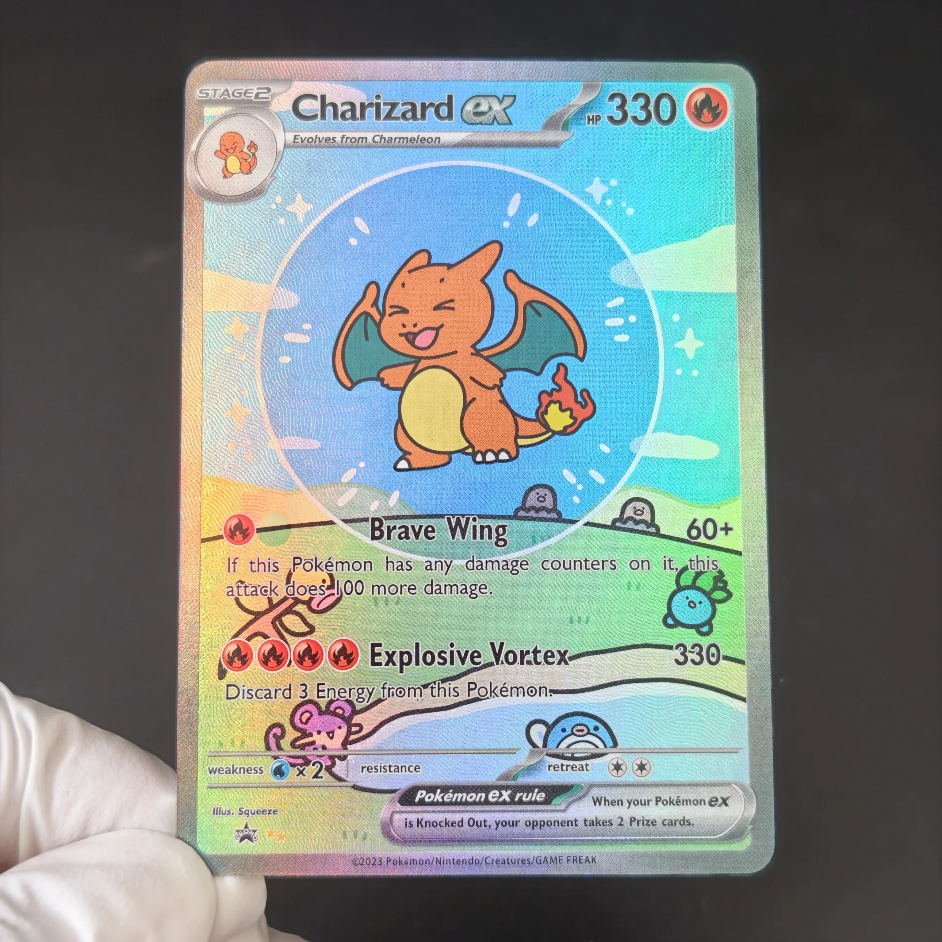 Englische Proxy PKM Karte Bubble Charmander Gengar Dragonite Umbreon Sylveon Holo Foil Karte DIY TCG Fortgeschrittene Anime Sammelkarte