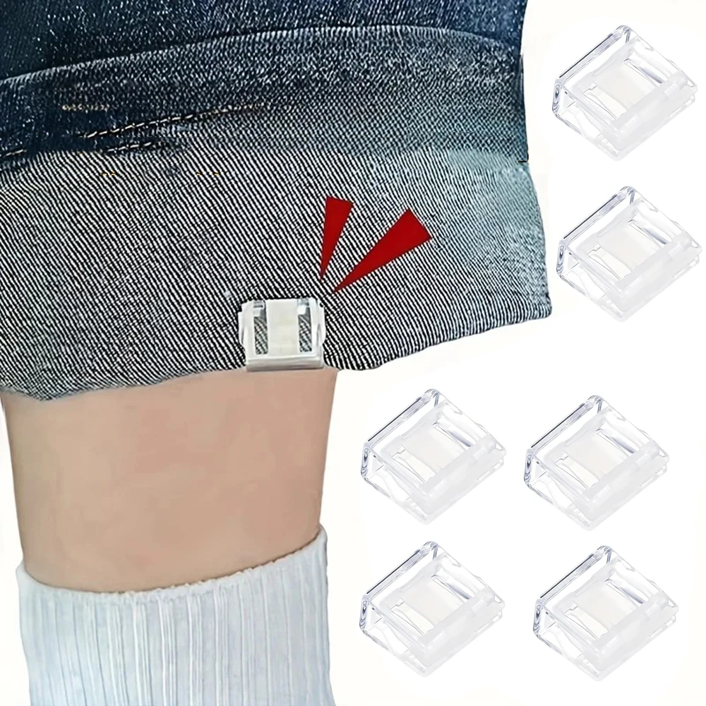 6Pcs Transparent Convenience Small Clip Pants Clip, Office Multi-Function Fixed Push Clip Candy Color，Colorful Binder Clips