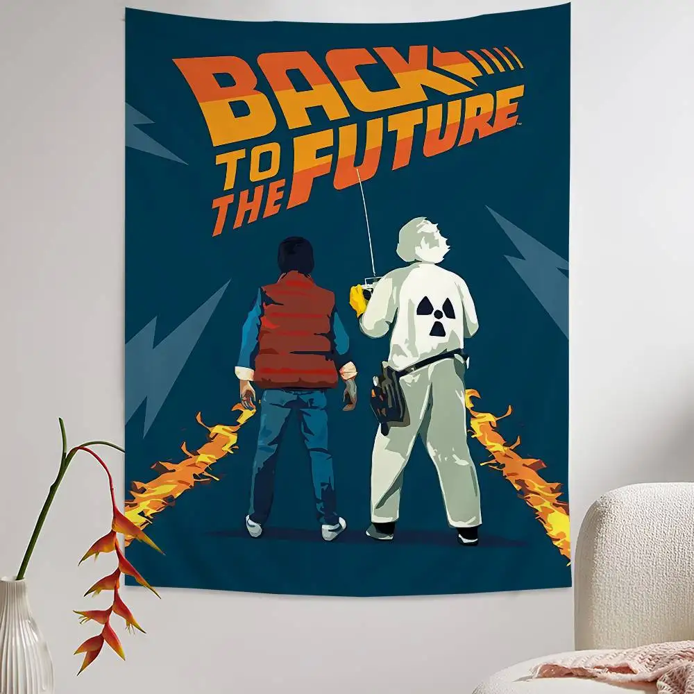 فيلم العودة إلى المستقبل DIY قماش مزخرف جداري الفن الخيال العلمي غرفة ديكور المنزل جدار ديكور فني