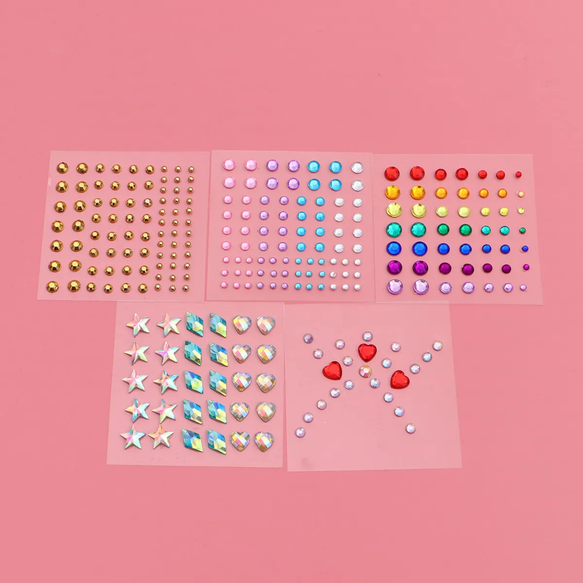 5 Sheets Stickers Gems for Face Makeup Jewel Crafts Eye Facial Rhinestone Art Jewels