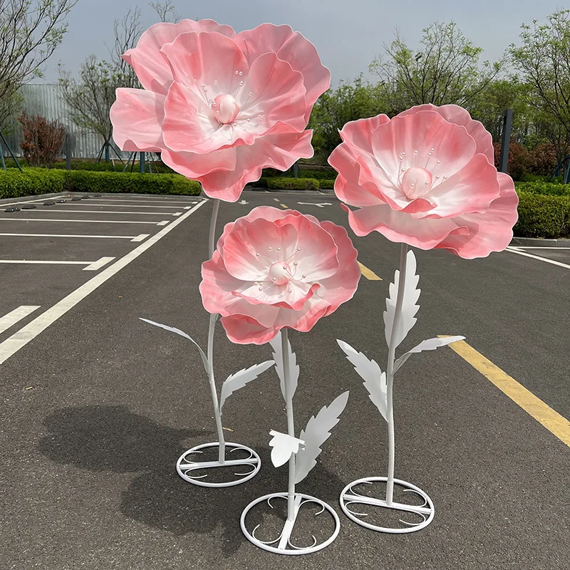 170cm gigantische kunstbloemen klaproos bruiloft decoratie bloem bruiloft feestartikelen podiumindeling weggids bloemen woondecoratie