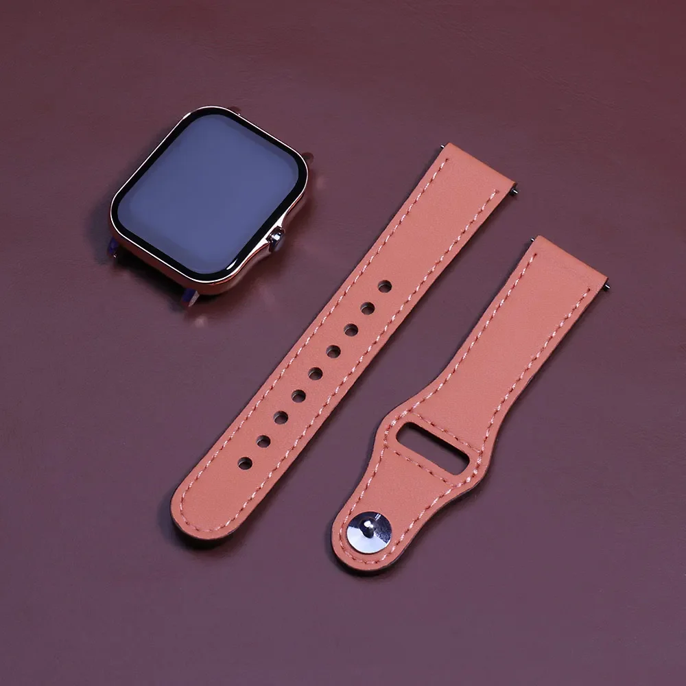 Ремешок для часов Amazfit GTS 4/3/2/2e/GTS2 Mini // stratos 3 Amazfit bip-U-S-lite, кожаный браслет GTR 4/3 Pro/2/2e, 20 мм/22 мм ремешок