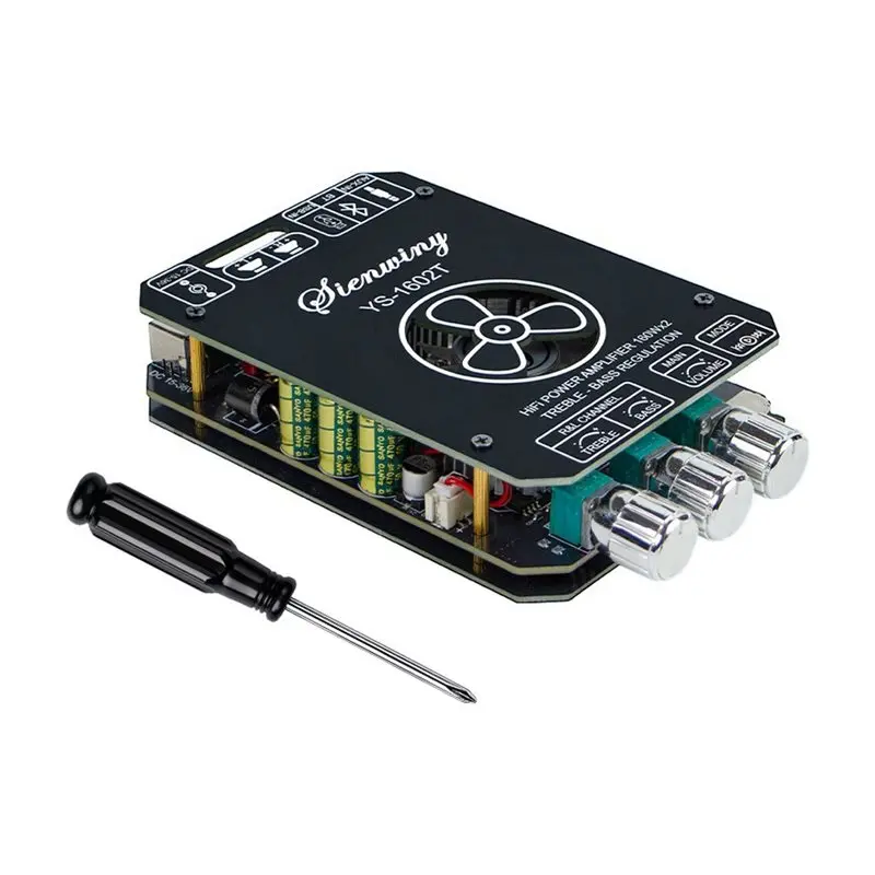B03B-YS-1602T 2.0CH Bluetooth 5.1 Amp Board 160Wx2 Subwoofer Hifi Stereo Treble Amplifier 320W Home Audio Tuning System