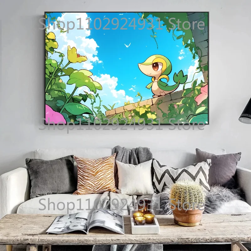 Pokemon Poster Anime Bulbasaur Eevee Peripherie moderne hochwertige Kunst Raum dekoration Leinwand Malerei Wand Kinder Geschenk