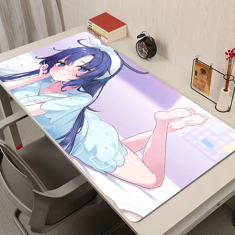 لوحة ماوس للكمبيوتر المحمول لعبة الأرشيف الأزرق HD طباعة لوحة ماوس أنيمي الكمبيوتر Kawaii Girl Yuuka لوحة المفاتيح ملحقات الألعاب حصيرة الماوس المكتبية #5
