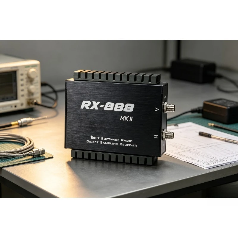RX-888 MKII Digital SDR HF Receiver LTC2208 16bit ADC Direct Sampling  Portable Ham Radio