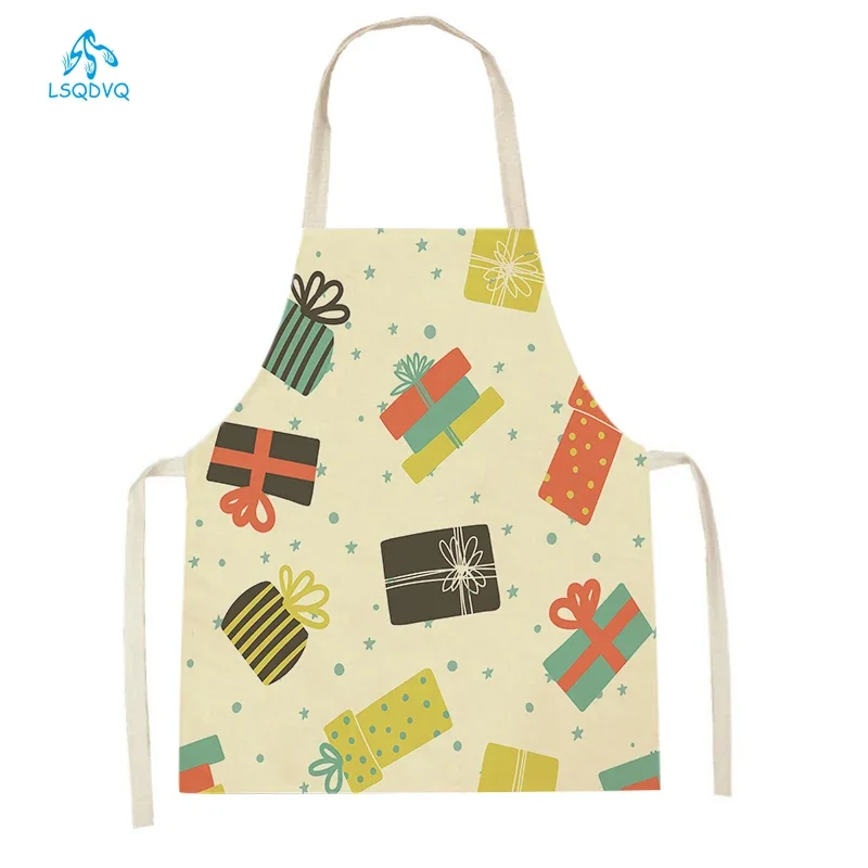 

Прекрасные подарки, кухонные фартуки с узором для женщин и мужчин, льняные нагрудники на талии, сарафан для домашней уборки, аксессуары для домашней выпечки, фартуки