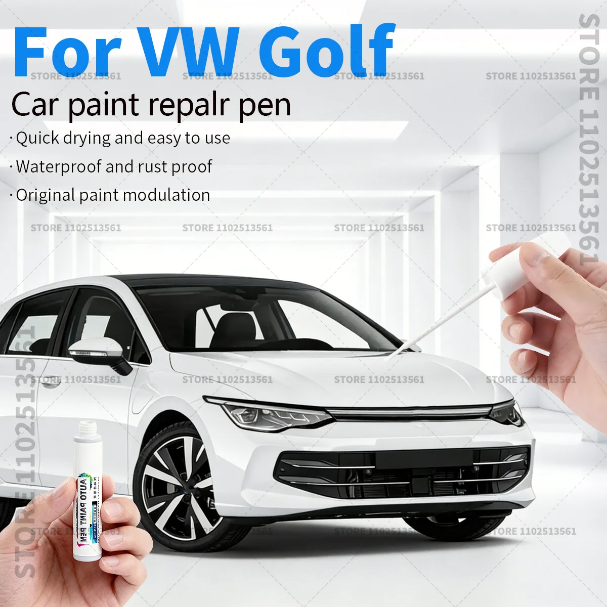 

Ручка-корректор для ремонта автомобильной краски Volkswagen Golf 1974-2025 A2 A3 A4 A5 A6 A7 A8, аксессуары для устранения царапин, черный, белый, серый, синий