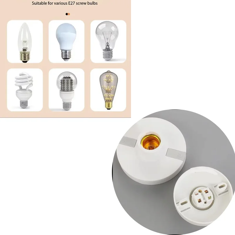 

Крышки цоколя лампы 1/5 шт., адаптер цоколя E27, 220 В, светильник для плоского освещения на потолке, белый