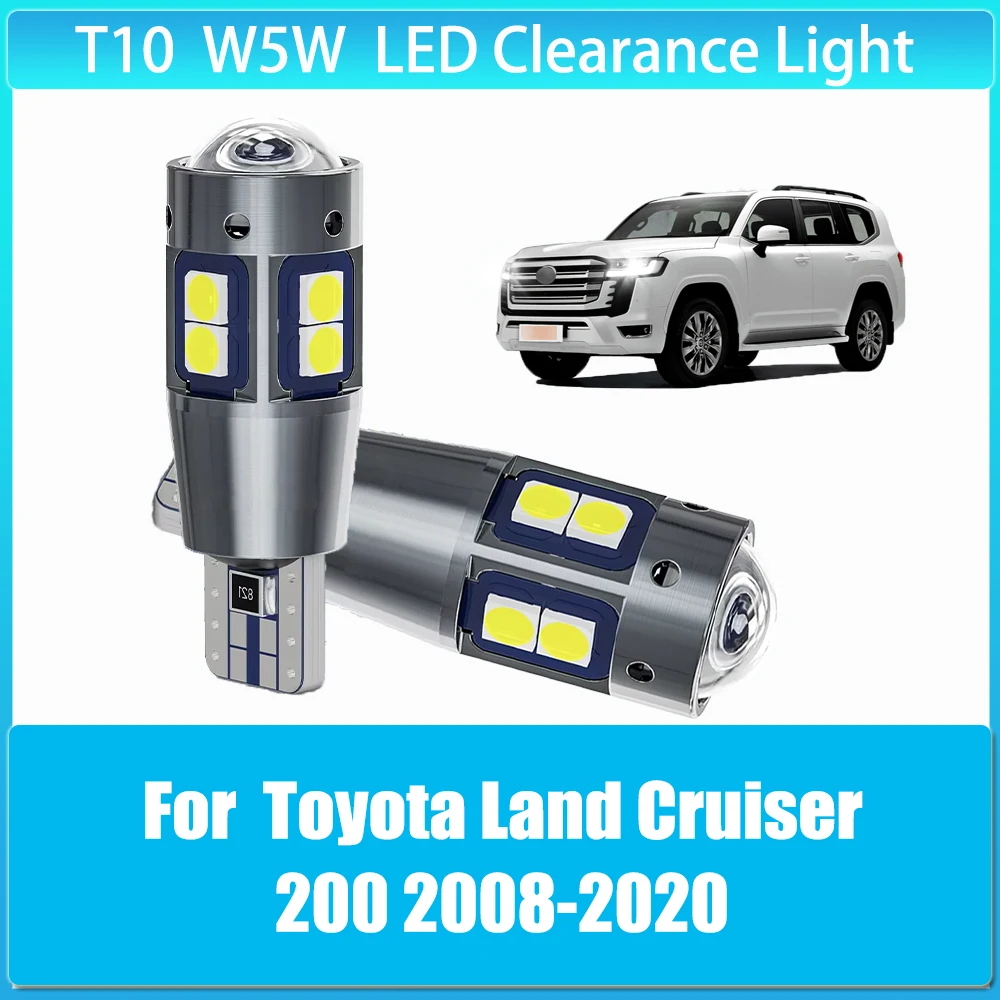 

2Pcs T10 W5W LED Canbus 12V Led Bulbs Auto Car Clearance Light for Toyota Land Cruiser 200 2008 2009 2010 2011 2012 2013-2020