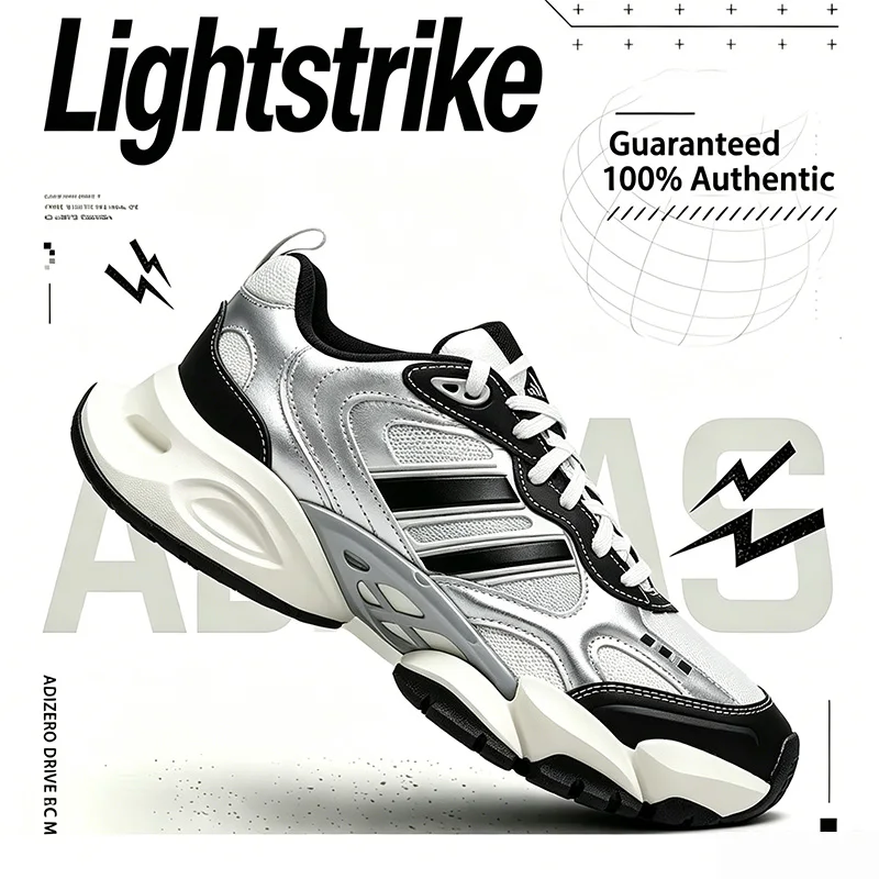 Adidas Men Athletic Sneakers 2026 Cushion Support Lightweight Non-slip Breathable Running Shoes IH0429