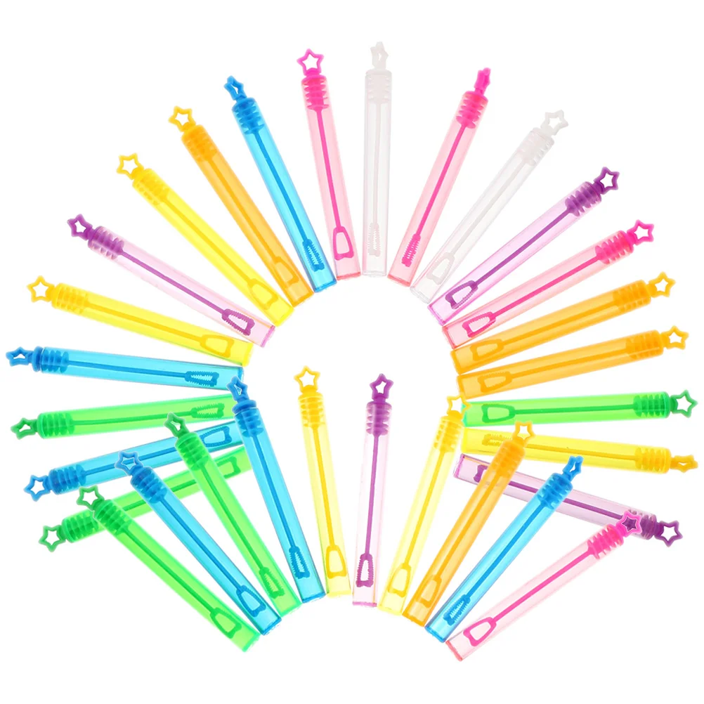 30 Pcs Wedding Air Empty Bottle of Homemade Bubbles Baby Child Wand Machine for Kids Party Plastic