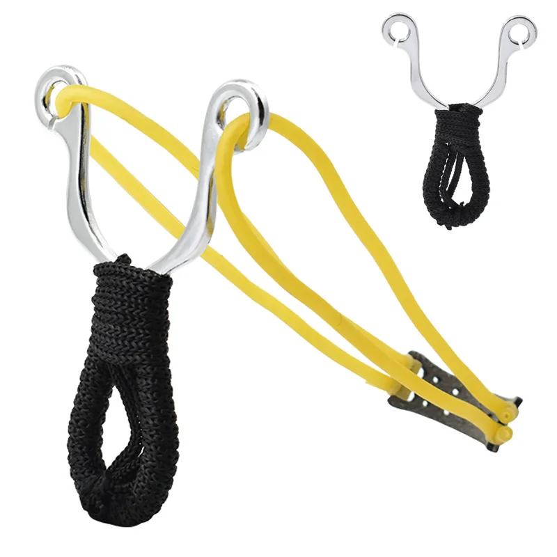 

Metal High Elasticity High Precision Slingshot Simple Stainless Steel Slingshot Outdoor Rapid Shooting Sling Accessories