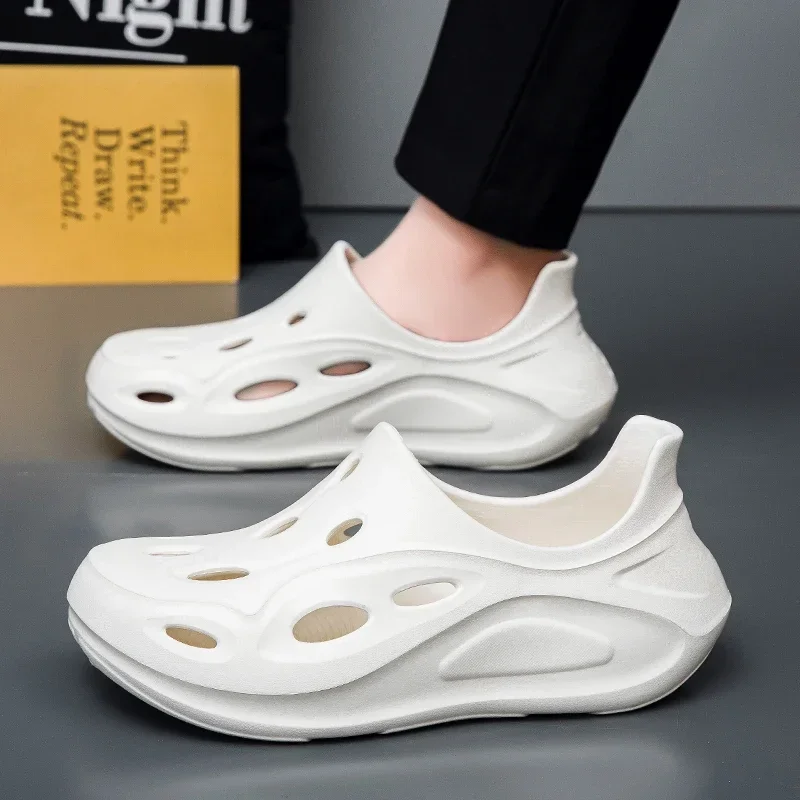 

Men Female Summer Beach Sandals Non-slip Outdoor Sandals Flat-bottomed Wear-resistant Casual Hole Slippers EVA Soft Wading Shoes