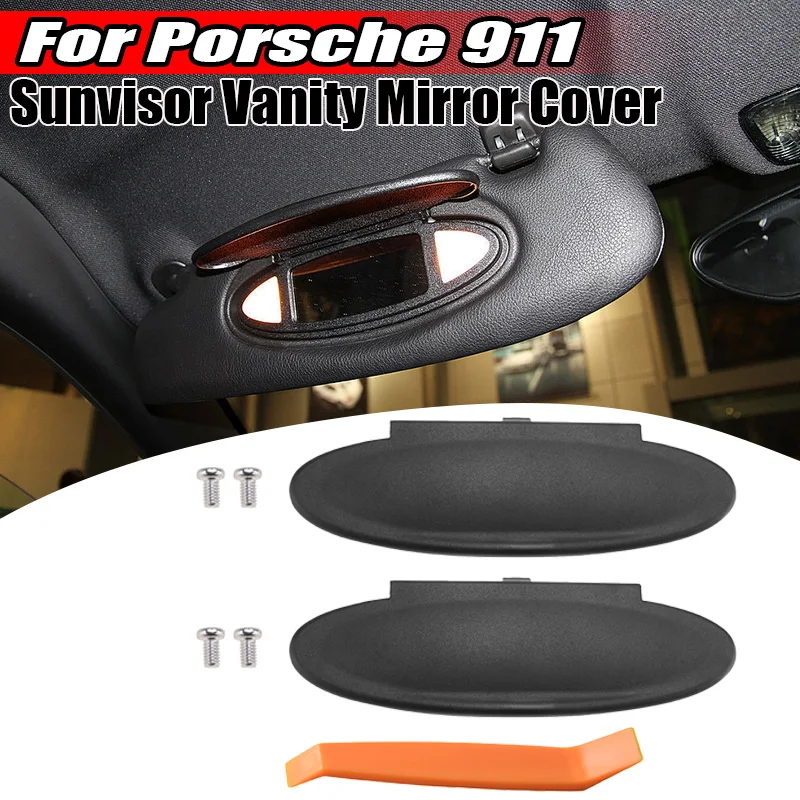 

Bracingo Sun Visor Vanity Mirror Cover For Porsche 911 996/997 Boxster 986 Cayman 987 Black Makeup Mirror Cap Car Accessories