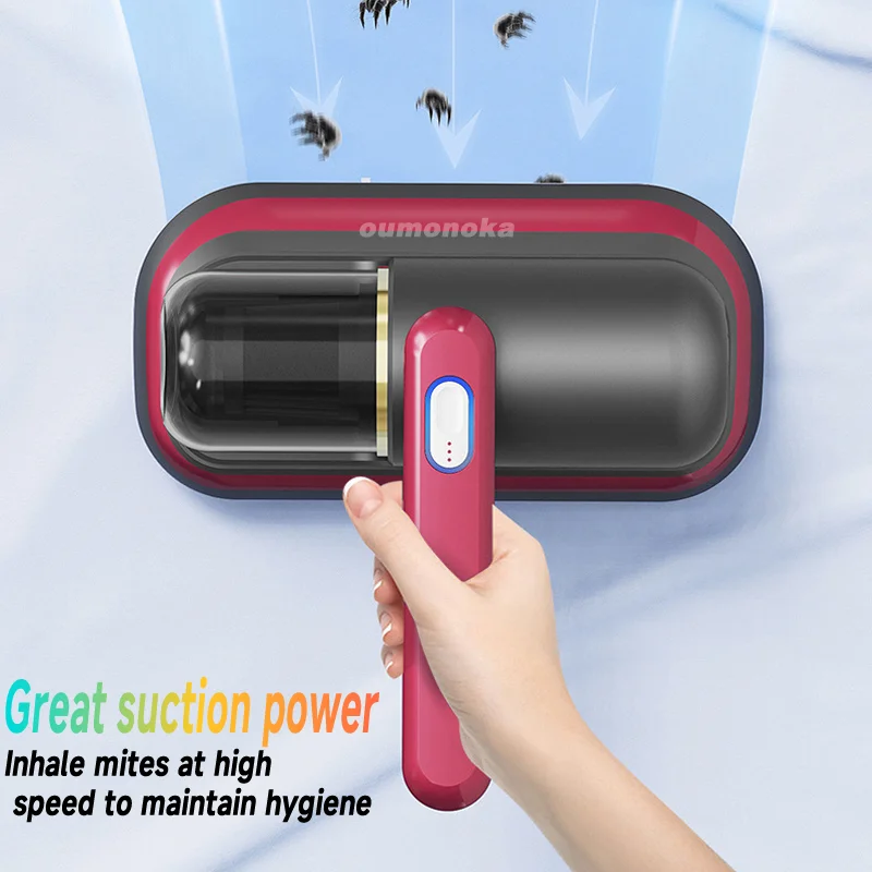 Great Suction Power Wireless Vacuum Mites Remover for Home Bedding Cleaner Cordless Handheld Machine Deep Robot Mites Cleaning