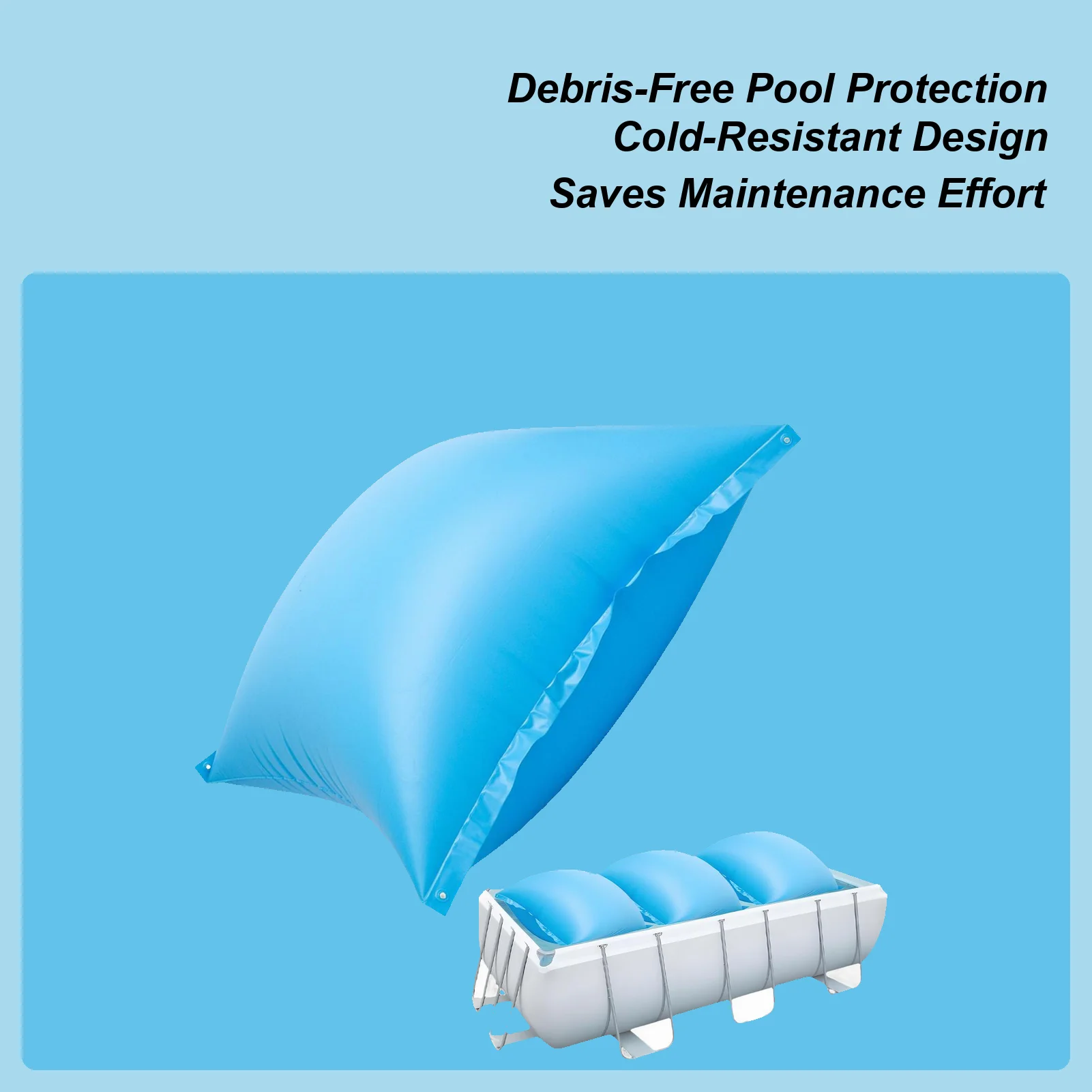 Almohada de piscina de PVC resistente al frío, flotador de piscina de invierno, almohada inflable para mantenimiento de almacenamiento en clima frío al aire libre