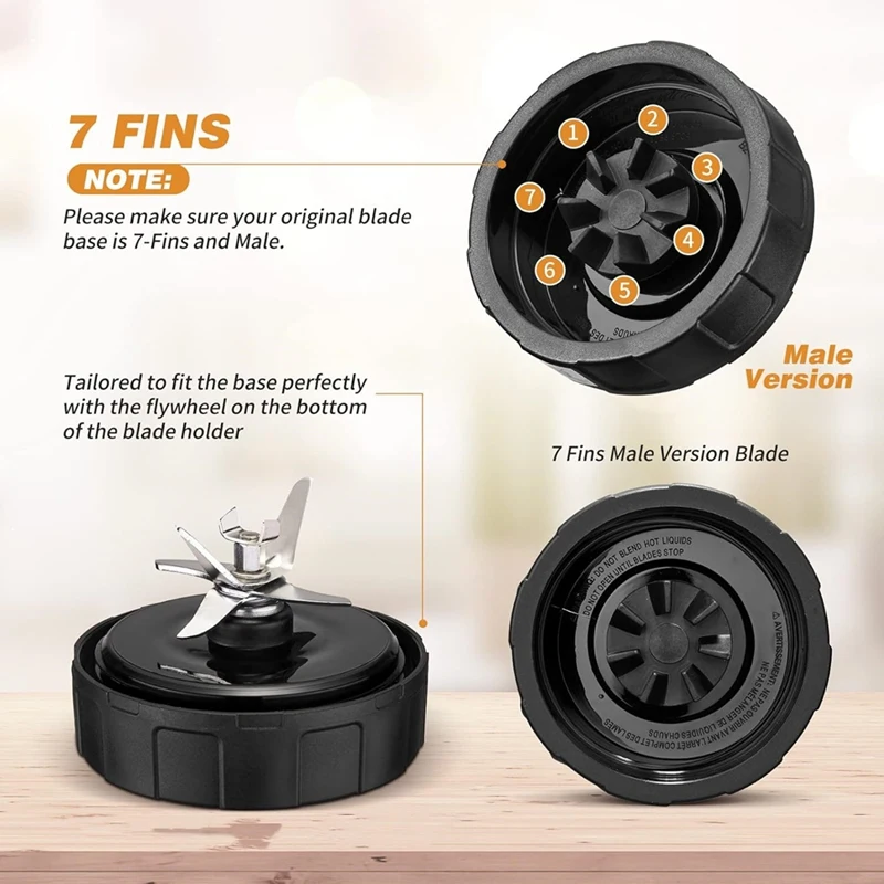 قطع غيار شفرة الخلاط لنينجا ، 7 زعانف لنينجا SS101 ، SS351 ، SS401 ، SS151 ، SS300 ، SS35