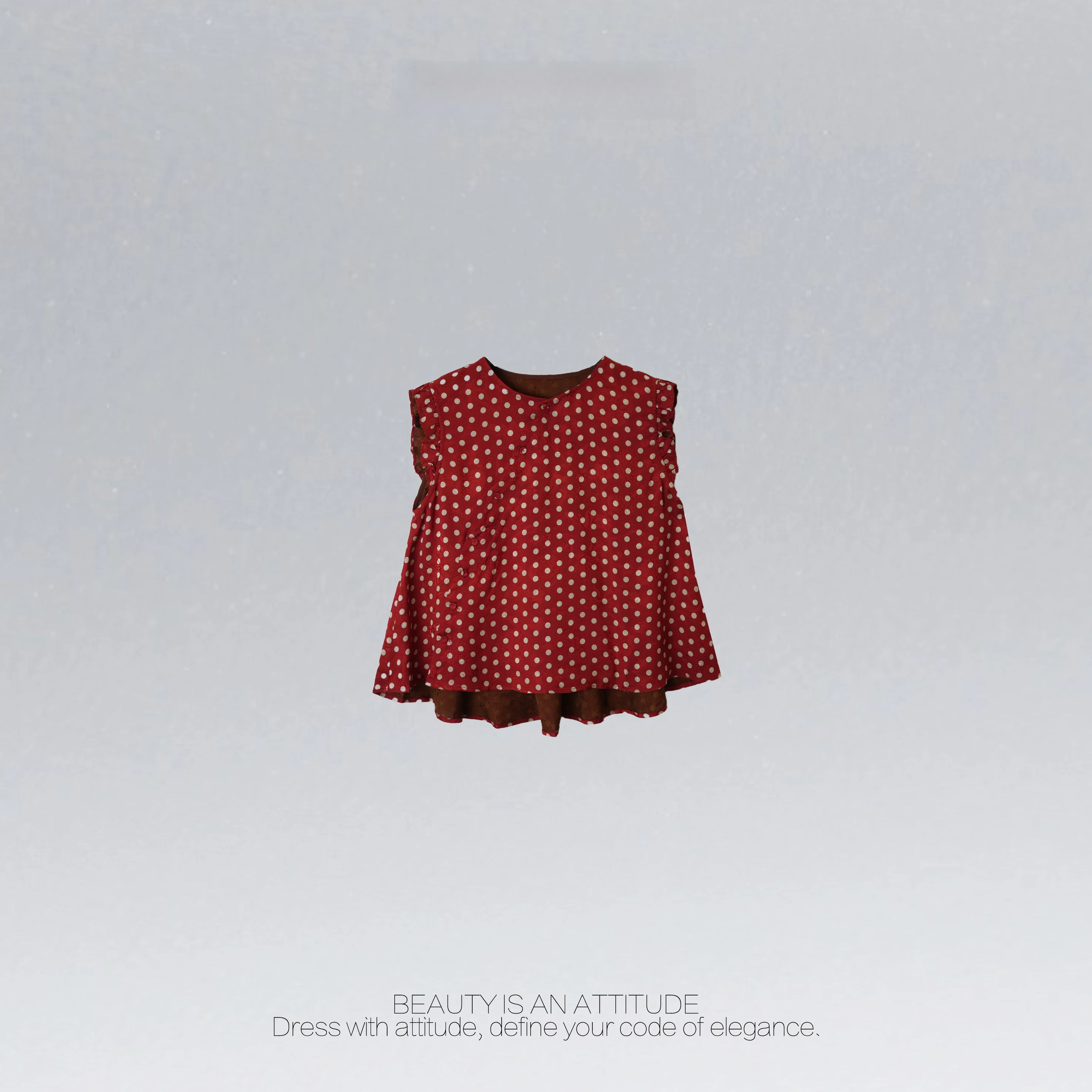 

Exquisite Retro Chinese Style Polka Dot Vest Top Women's Slim Fit Short Length Fashionable Inner Wear Silk Plain Fabric