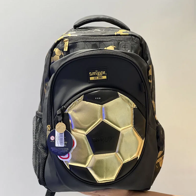 Smiggle Gold Football 18. rocznica dzieci studenci tornister torba na drugie śniadanie piórnik kubek wody Anime plecak prezent