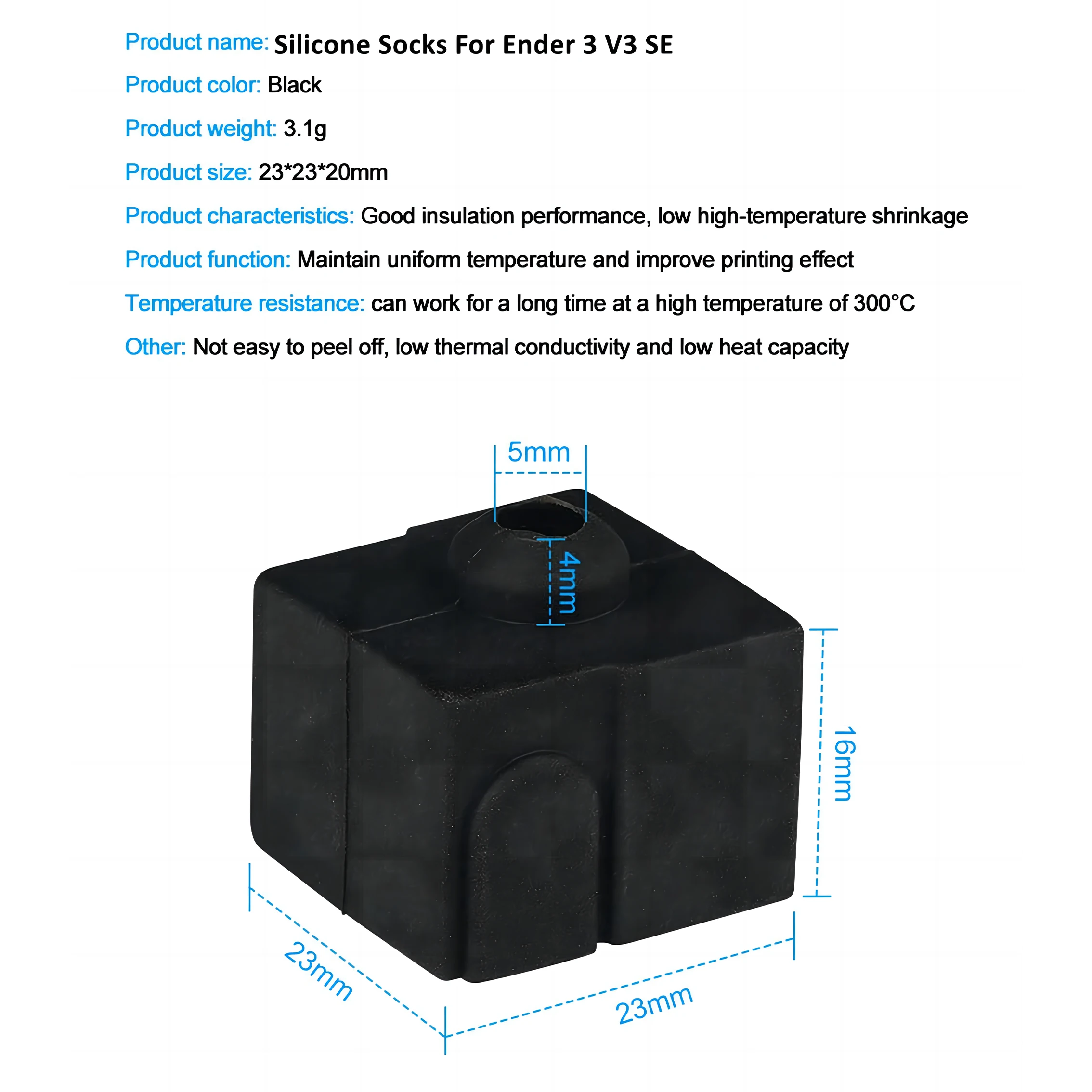 For Creality Ender3-V3 SE Silicone Socks For Ender 3 V3 SE Heating Block Cover Hotend Heat Insulation Case