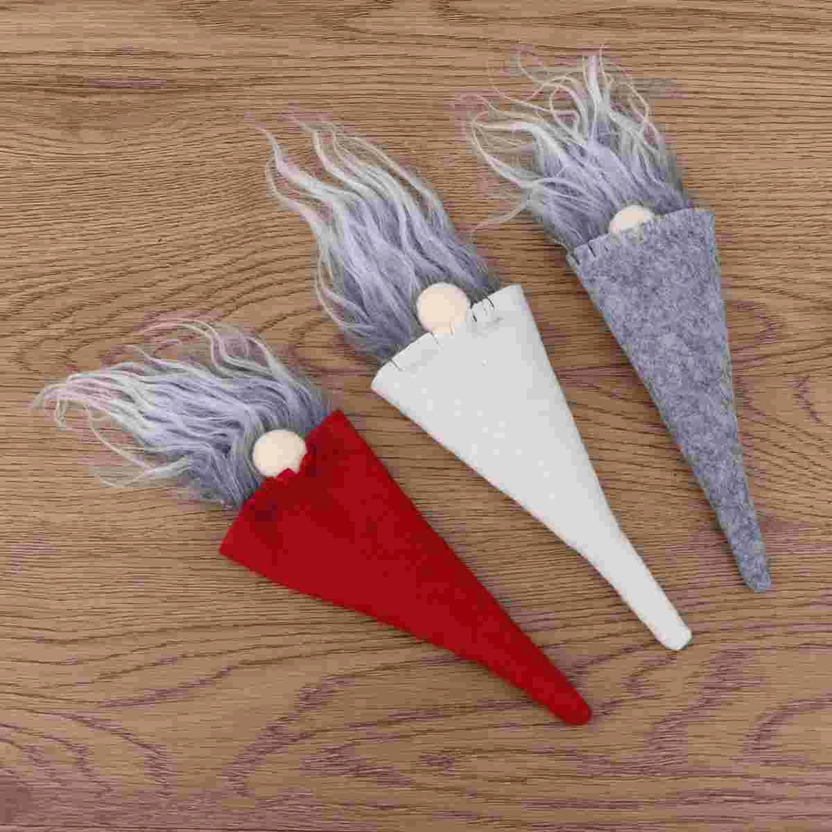 

3 Pcs Decorate Baby Nativity Ornaments Christmas Gnome Bottle Covers Santa for