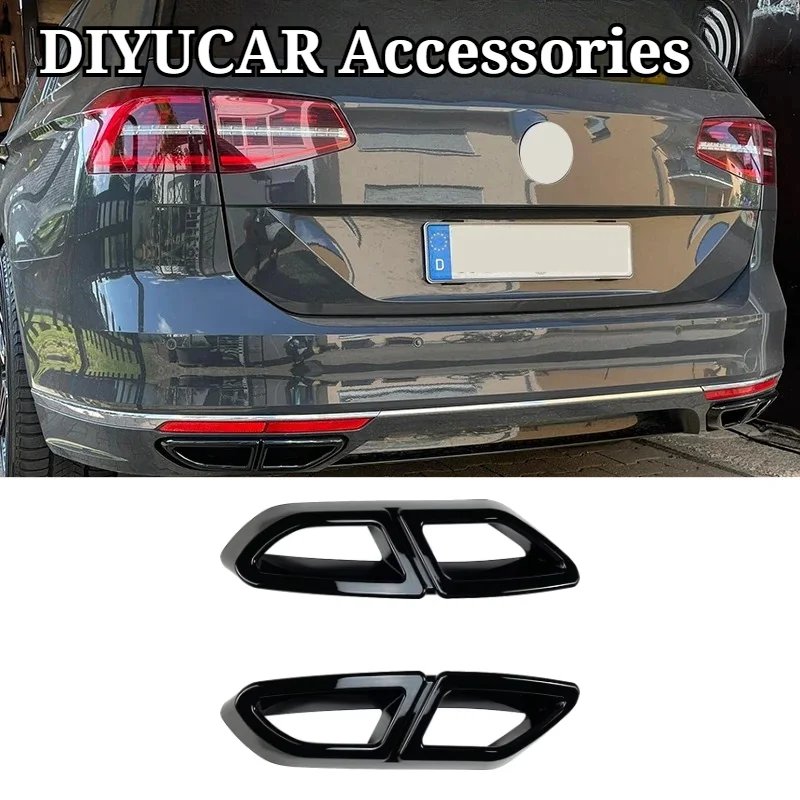 For Volkswagen Passat B8 2016-2019 ABS Black Car Tail Throat Tailpipe Cover Trim Exhaust Accessories