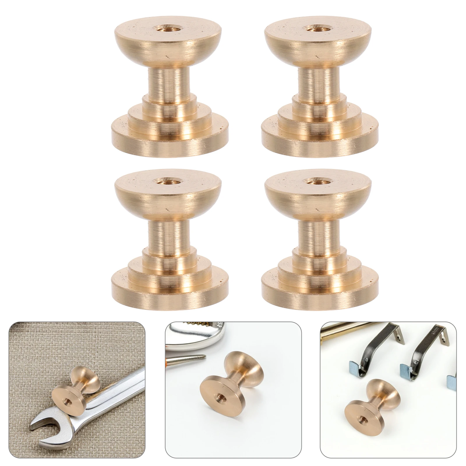 

4 Pcs Crystal Handle Base Cabinet Knobs Golden Brass Cupboard Door Pull Handles