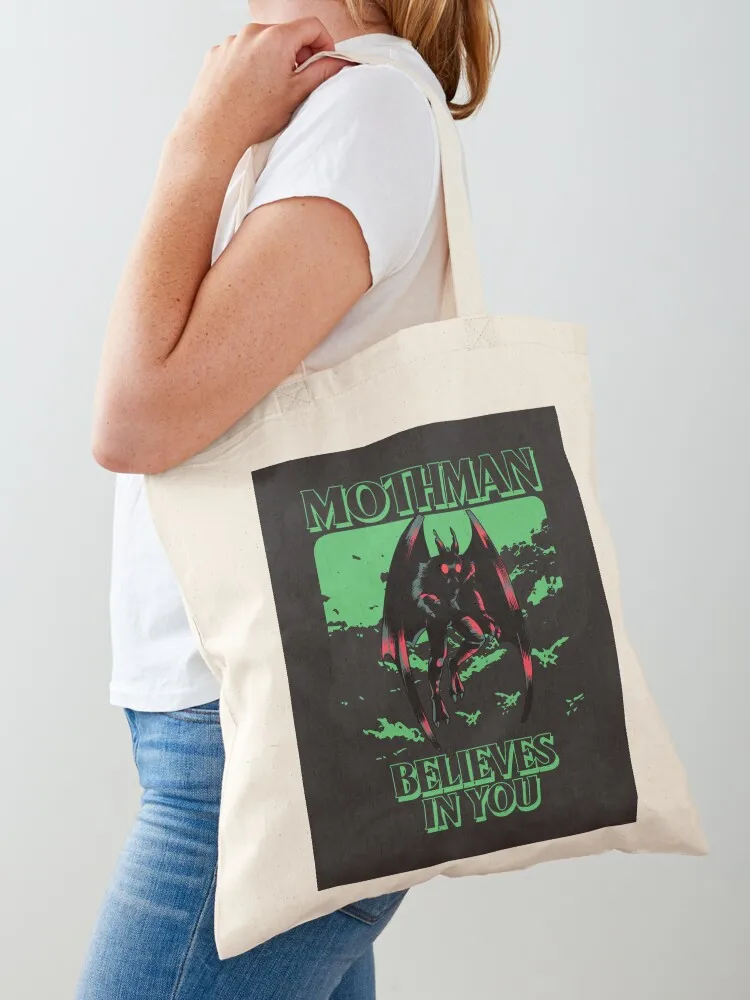 MOTHMAN BELIEVES IN YOU Tote Bag women bag Big bag women Lady bags Portable shopping