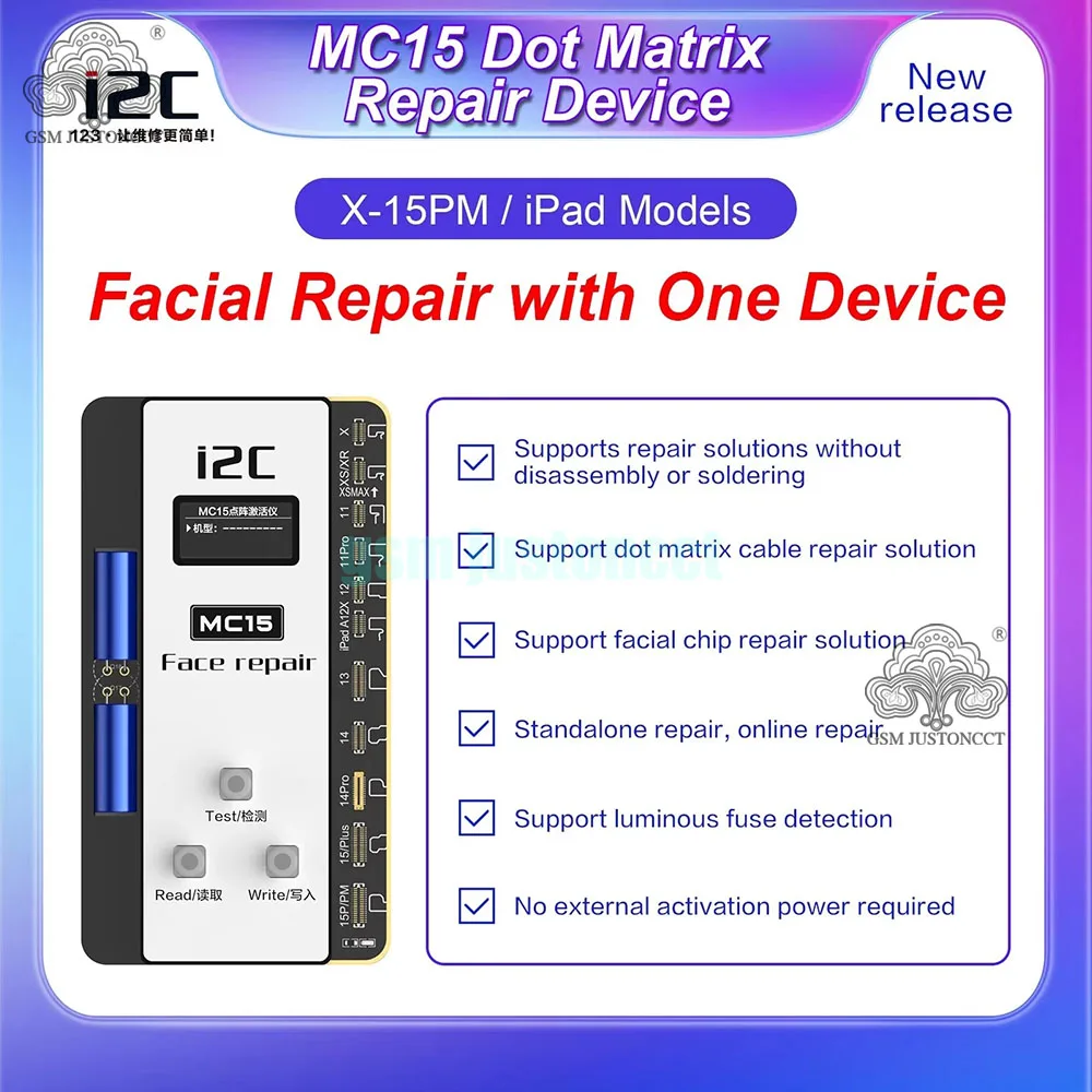 i2C I6S MC15 No Soldering Required Face ID Test Flex Cable No Welding for iPhone X-15 Pro Max Dot Matrix Projector Repair Tag