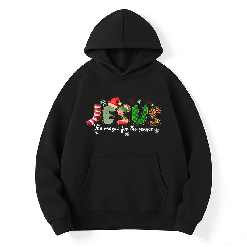 يسوع عيد الميلاد البلوز عيد الميلاد هوديي يسوع المسيحية سترة المسيح البلوز يسوع مقنعين البلوز النساء الملابس
