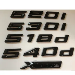 Preto brilhante Letras Emblemas Do Carro de Substituição para BMW 518i 520i 525i 528i 530i 550i 535i 540i 518d 520d 525d 530d 535d 540d 550d