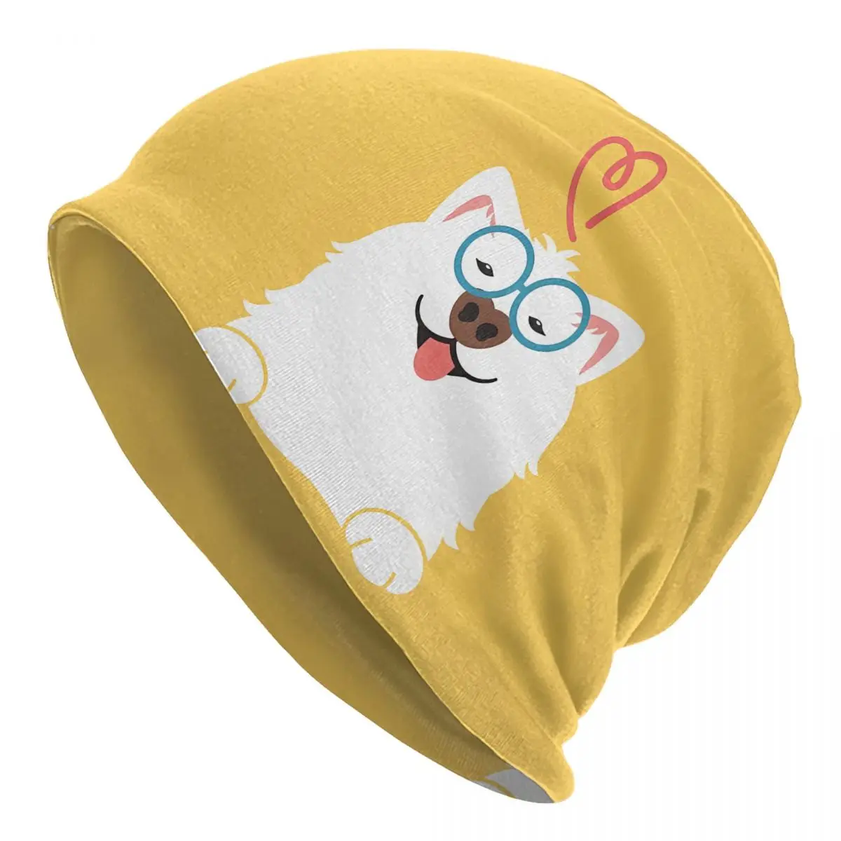 Bonnet Hats Men Thin Skullies Beanies Hat LOVE Cute Samoyed Dog Cap Street Caps