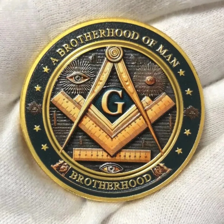 الماسونية الماسونية عملة فضية المقتنيات الإخوان عين الله عملة صنع الرجال الجيدين أفضل ميدالية تذكارية