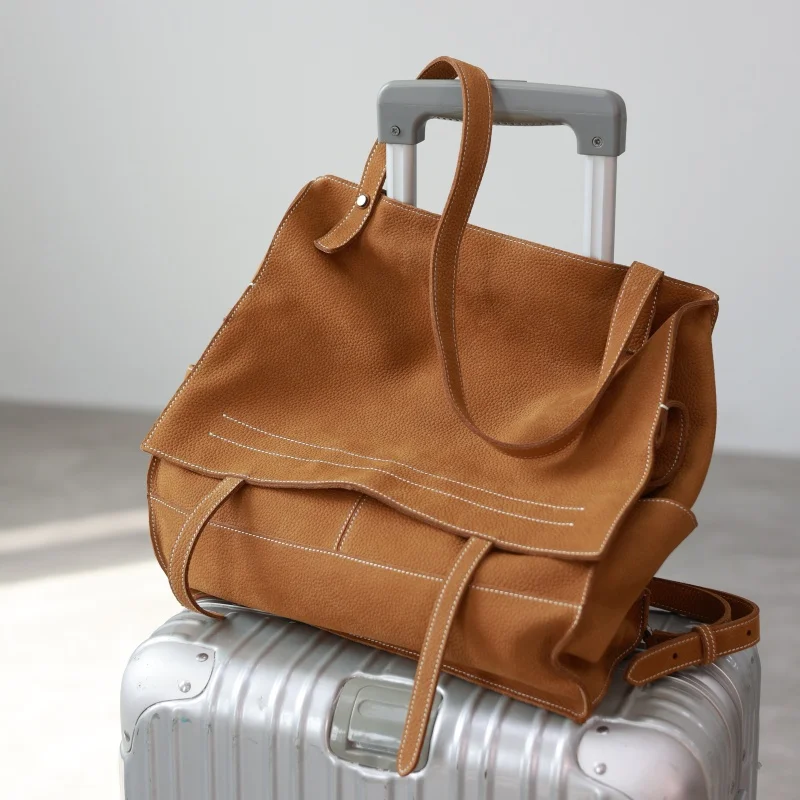 حقيبة ظهر من الجلد الطبيعي ذات سعة كبيرة مناسبة للتناول اليومي والعمل القصير أو الرحلة #5