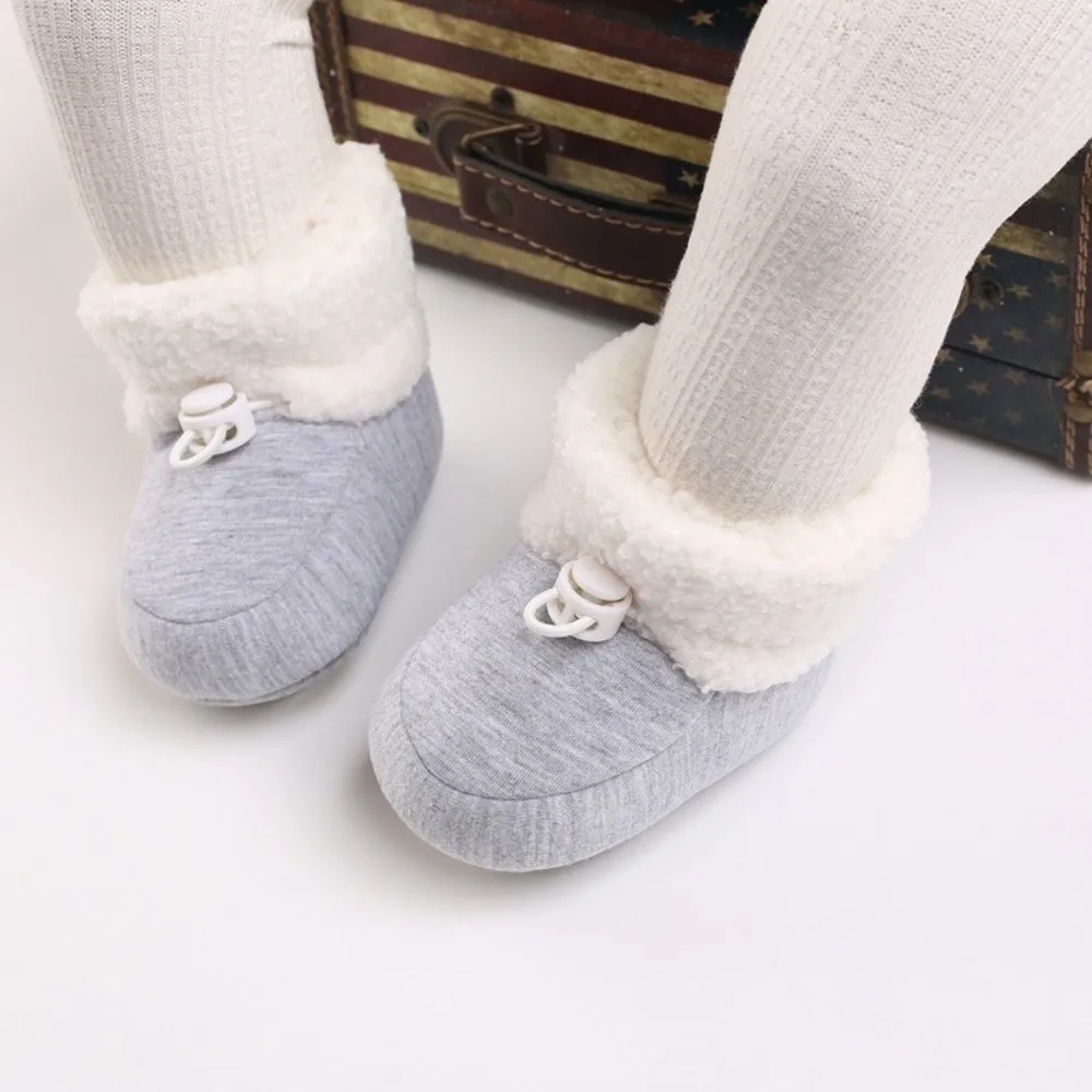 Comfortable Non-Slip Sole Infant Snow Boots Soft Bottom Lining Toddler First Walkers Thick Warm Furry Cotton Baby Walking Shoes view 2