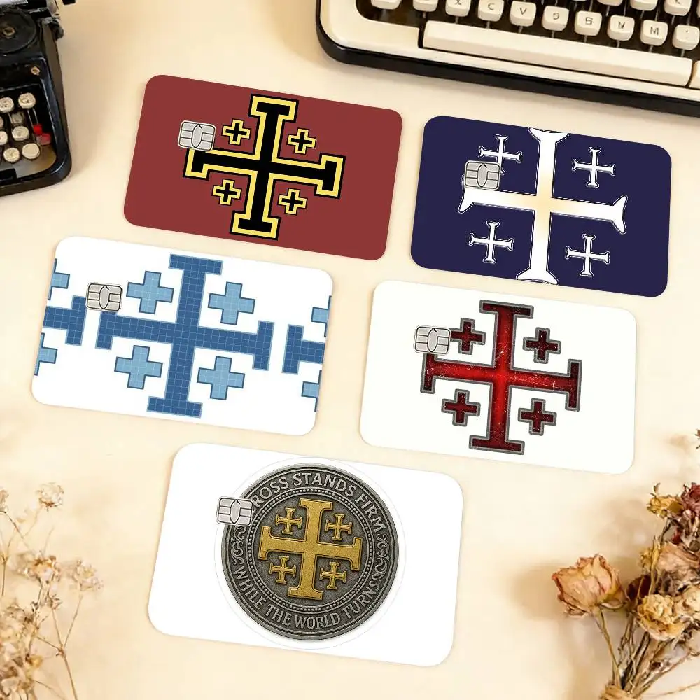 

Jerusalem Cross Waterproof Film Skin Cover Credit Card Stickers Debit Front Bank Bus Pass